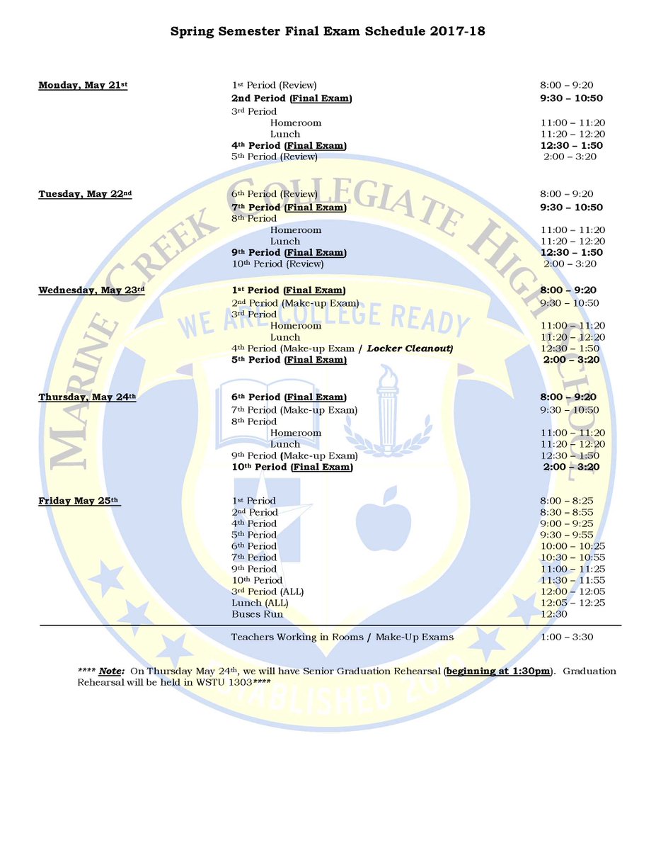 Final Exam Schedule #SharksWithDegrees #Spring18 #TCCNorthWest