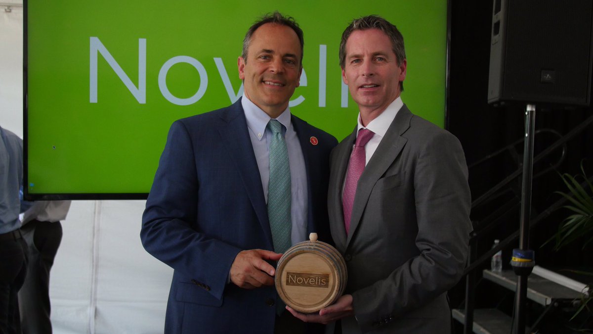 GovMattBevin's tweet photo. .@Novelis is a global leader in the aluminum industry, &amp; Kentucky is proud to have a thriving partnership with this growing company. As we look to the future, Novelis will be a key player in our efforts to become the center for engineering &amp; manufacturing excellence in America. https://t.co/VZgubaVy7O