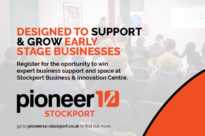 P10Stockport's tweet photo. Time is running out to enter this year’s Pioneer 10 Programme! Win up to £15,000 of business support and space at Stockport Business &amp; Innovation Centre. Apply Now https://t.co/lRtLmOksnb #stockporthour #Stockport #Startups #SMEs #Innovate https://t.co/Yx9ZY6PJXe