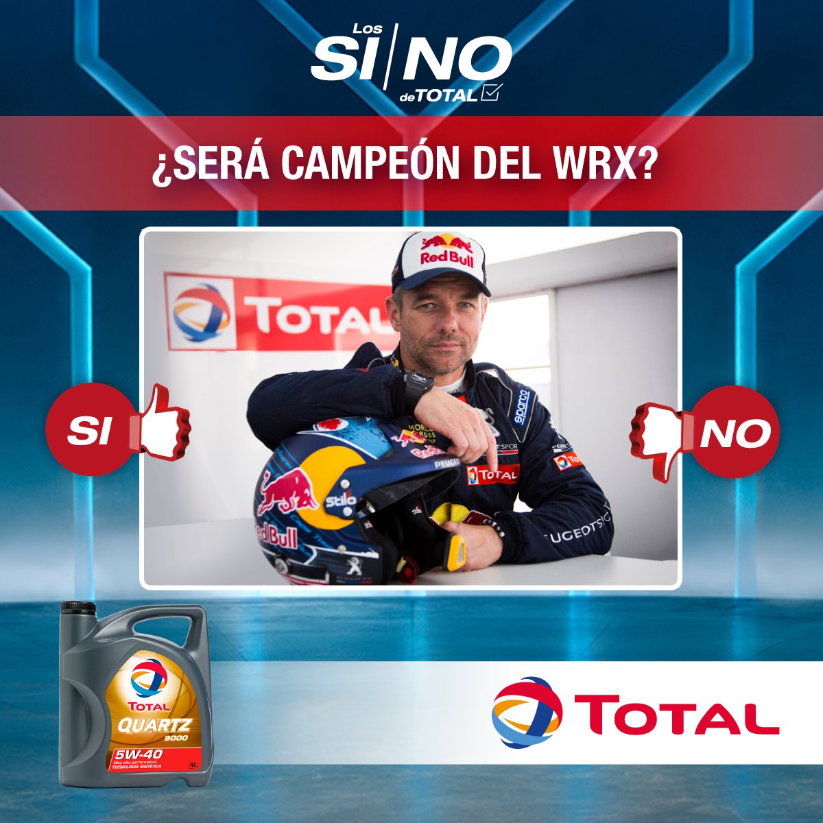 TotalEnergiesAR's tweet photo. ¿Será campeón del #WRX, @SebastienLoeb? ¡Comentá con SÍ o NO! #SiyNodeTOTAL 💪🔝🏆🏁 https://t.co/kLWEwmfXBo