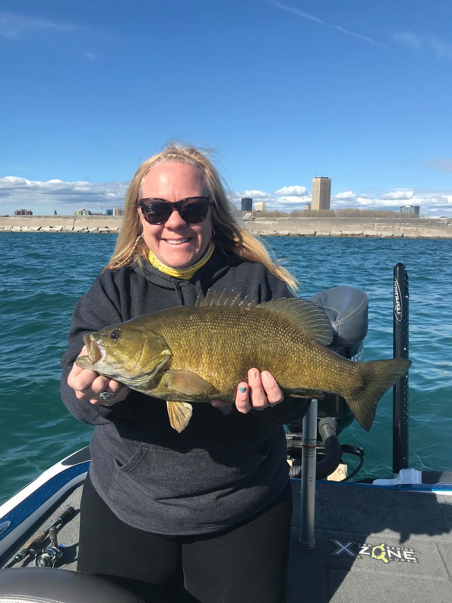 I'm not only the #owner, I'm an #angler. This season is starting off great. I got this beauty in the first 30min. #skollgear #hoodie #lakeerie #smallmouthbass #springfishing #newyork #xzonelures