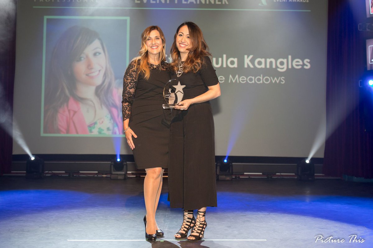 cgyeventawards's tweet photo. Event Awards producer @arleneschilke presenting award to Stavroula! @StavKangles so cool that you won Outstanding Event Planner at the Calgary Event Awards this year! Well deserved! #eventprofs #eventawards #calgaryeventawards https://t.co/X6hZJhmveb