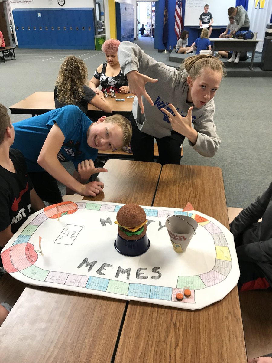 MarcKaminski2's tweet image. Mr. Bomar’s Math class created board games...”Meaty Memes” may get to store shelves soon! #mathprobability @HooOnTheGo
