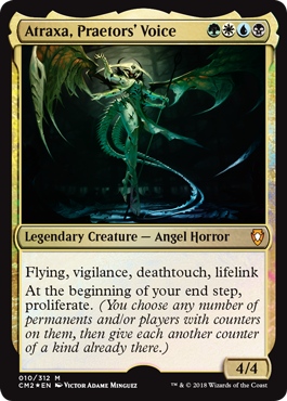 Card_Kingdom's tweet photo. Magic's latest Commander Anthology is almost here! Preorder a copy and battle with Atraxa, Daretti, Kalemne, and The Mimeoplasm. https://t.co/wmSbNCcpJs #MTG #MTGCMA2 https://t.co/omr5M7tpQm