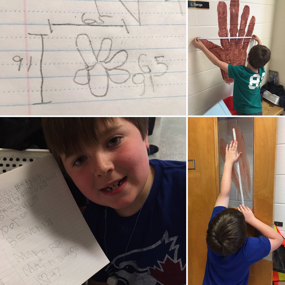 Laura_Genge's tweet image. What a great math discussion about HOW we figure out the height of this giant based on a hand print! Showing off Ss taking action to get these predictions to the police and help out our community helpers! @LadyEatonES @MATHnessTLDSB #mathdiscussion #investigation #inquiry