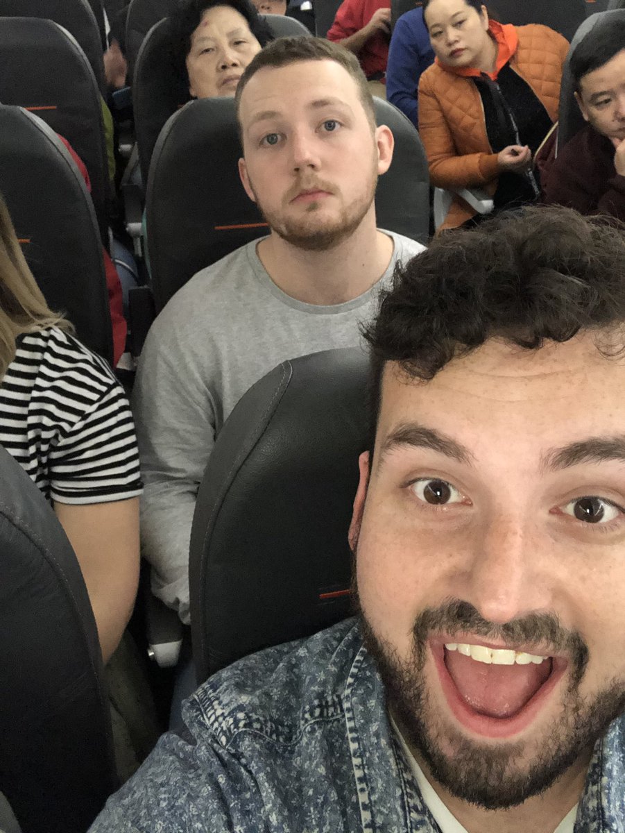 Caleb and I are editing the podcast on a 6:00am flight....Caleb is dead 💀 #youthpastor #youthmin #youth #church #stumin