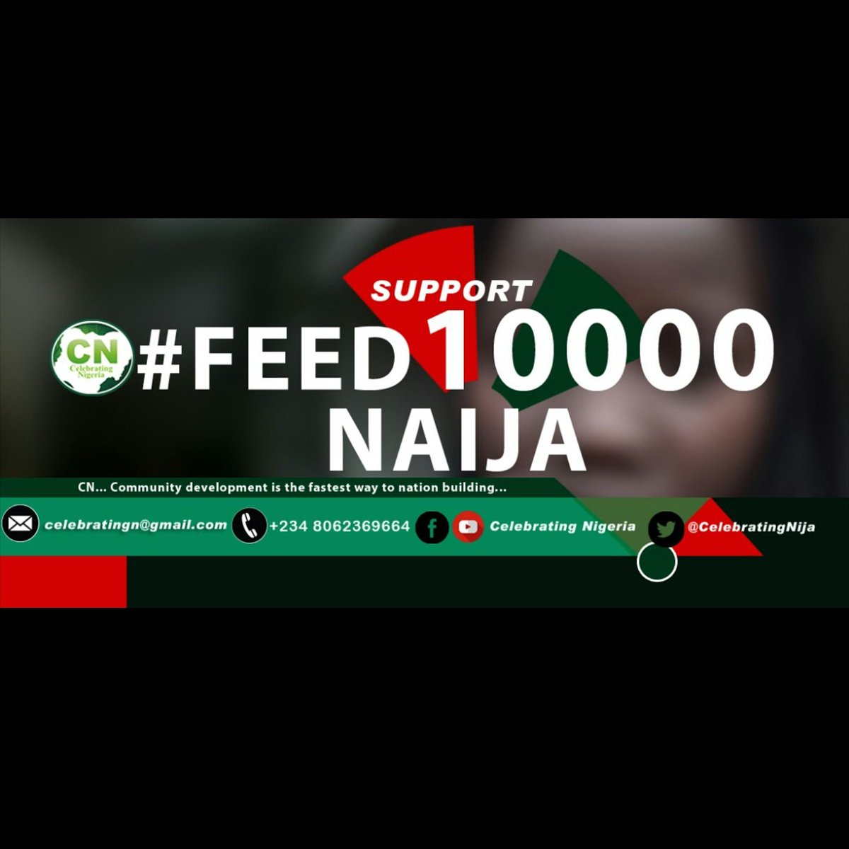 Do you ever have to skipp a meal? 
If your answer is NO then imagine what it feels like to be hungry without the hope of getting something to eat.
Join Celebrating Nigeria as we feed 10,000 less privileged. With just NGN150 you can feed a person.

Support #ThePowerOf15