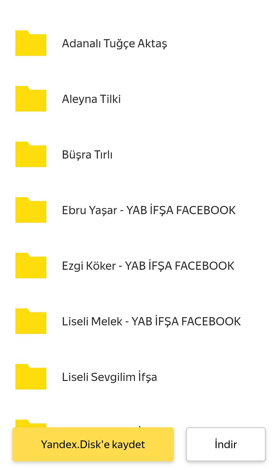 Ifşâ Yandex Disk