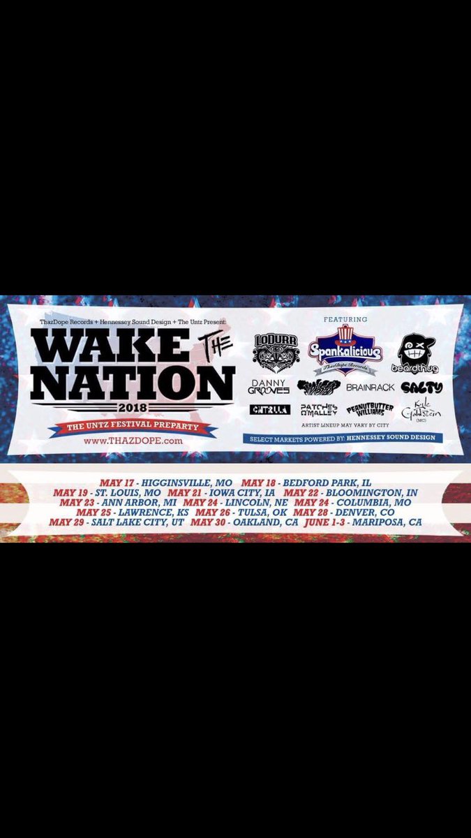 May, 26th!
@xSPANKALICIOUSx and the Gang over at <a href="/ThazDopeRecords/">ThazDope</a> will be in #Tulsa with a Hennessey Sound Design set up for #WakeTheNationTour 
You Don’t Want To Miss It!