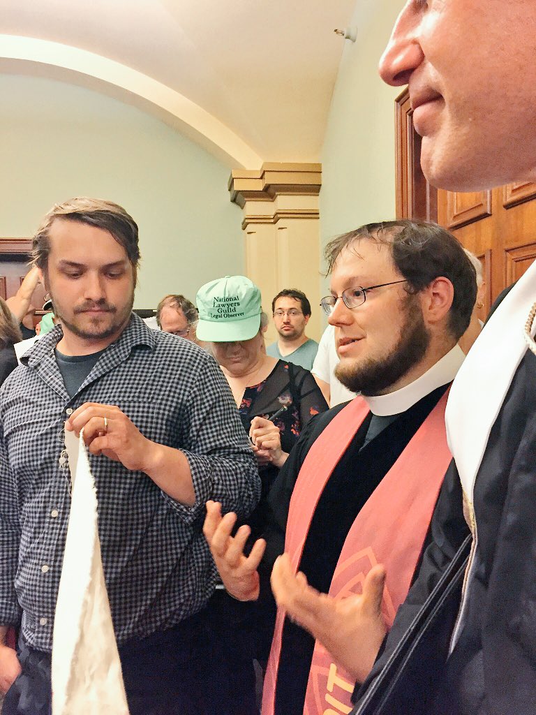 iowacci's tweet photo. The governor isn’t here and we can’t get her on the phone. “This is an emergency. I have friends going bankrupt on healthcare. Families are being torn apart. I will wait for the governor.” #poorpeoplescampaign #ppciowa https://t.co/NxmJ4amd4f