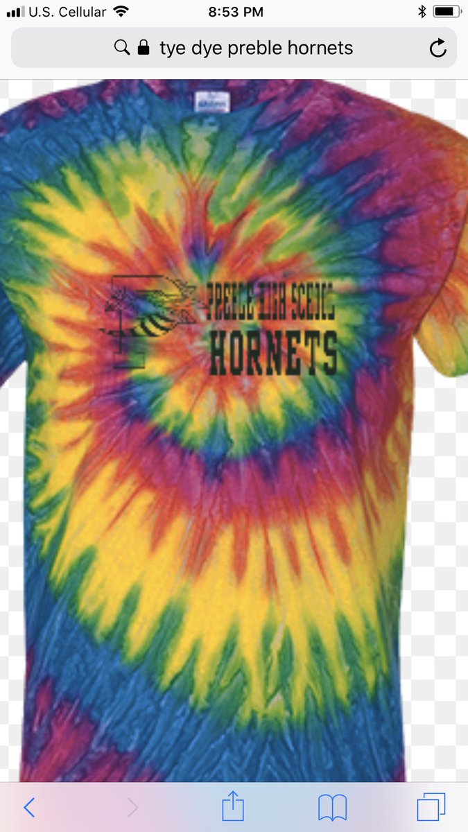 GBPreble's tweet photo. Come on Preble Hornets...show your spirit tomorrow and dig out your tie dye outfits and show us who has more spirit 🐝 #IgotSpiritHowAboutYou #PreblePride #SpringFlingWeek https://t.co/W0QvOvmk8G