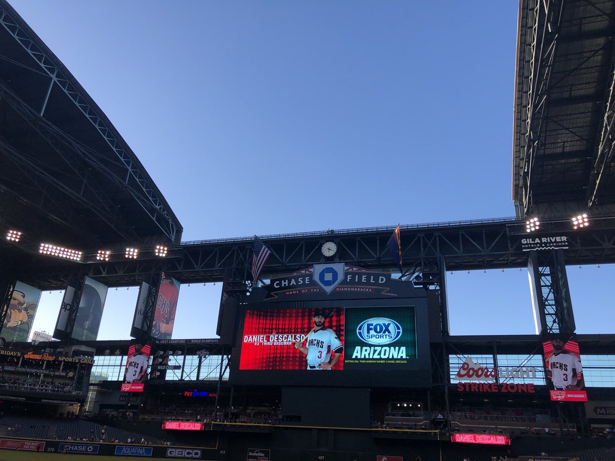 Brewers's tweet photo. The #RoofStatus for tonightโs game is... OPEN! #MILatARI https://t.co/1fqaZMK5fU