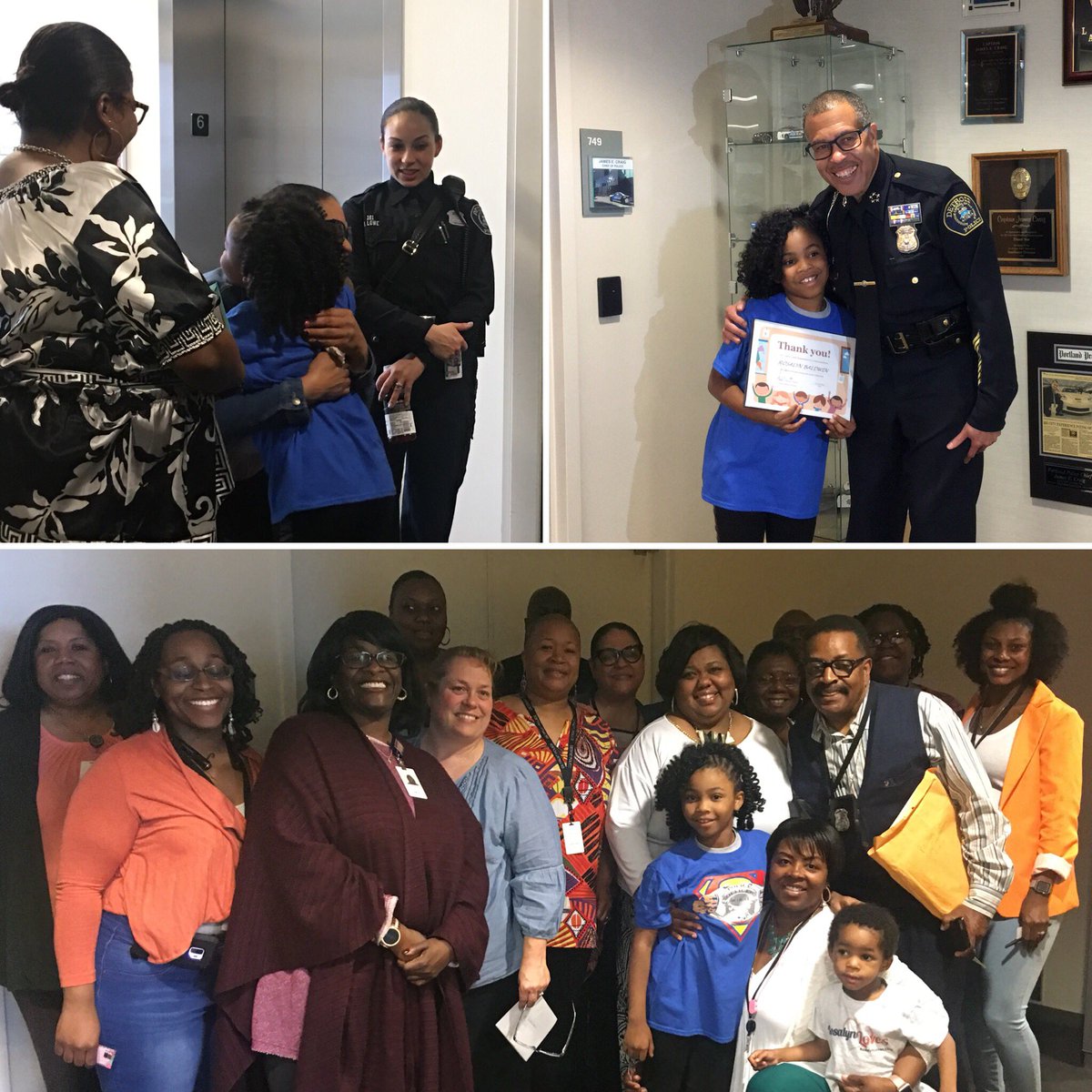 detroitpolice's tweet photo. Rosalyn visits the Detroit Police Department. #Rosalynloves #Detroit https://t.co/s3bv6ENSFB
