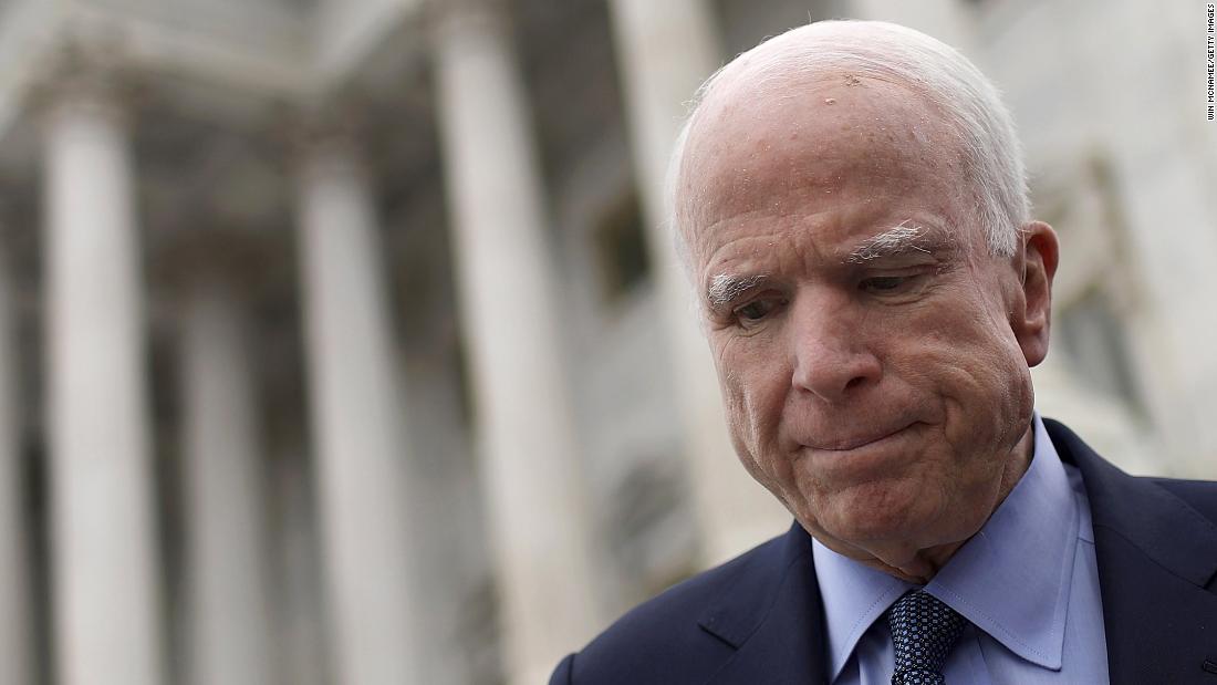 CNN's tweet photo. Senate Majority Leader Mitch McConnell traveled to Arizona over the weekend to visit Republican Sen. John McCain https://t.co/l66eLDV1xm https://t.co/8fmRH8juDF