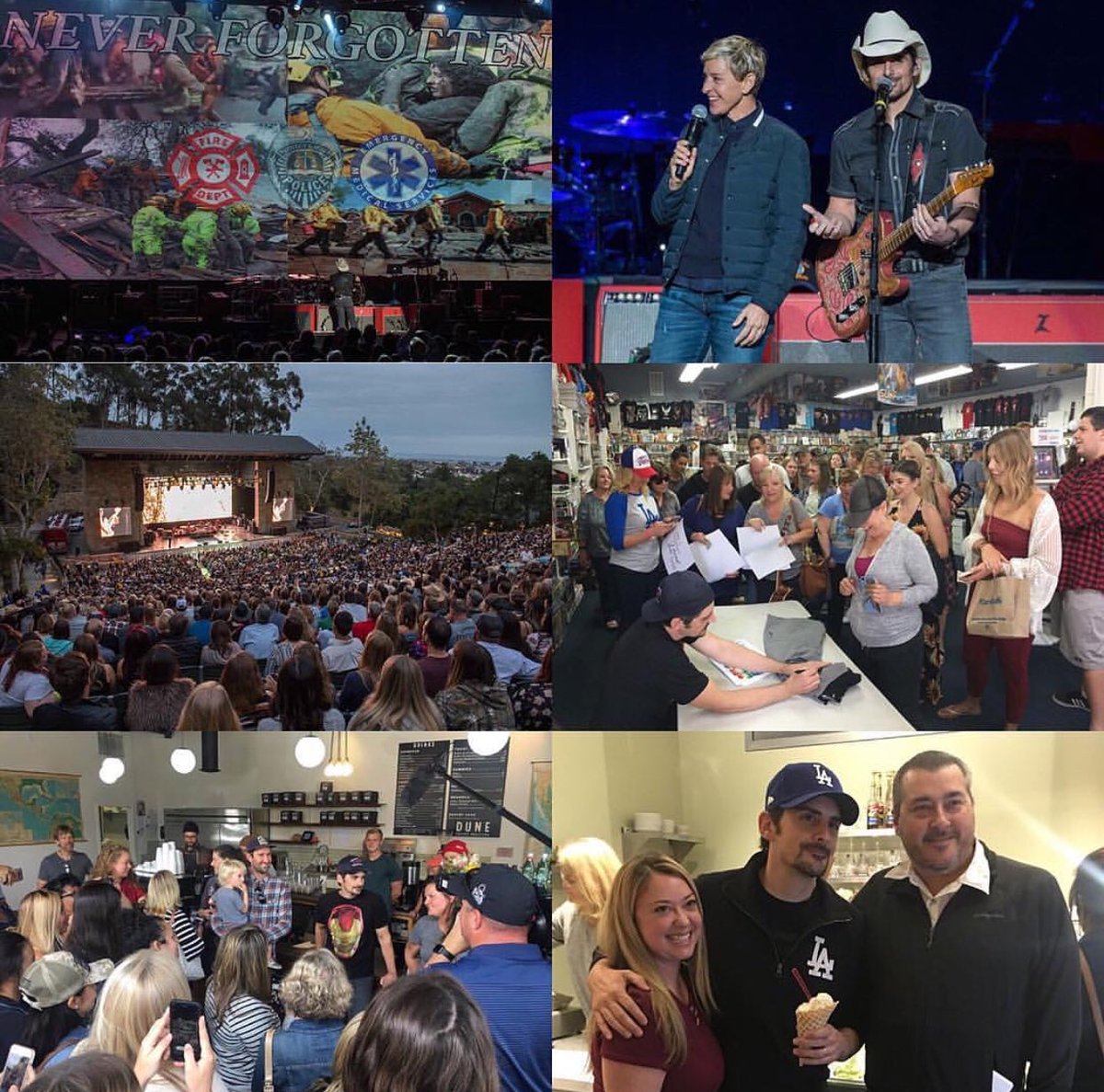 BradPaisley's tweet photo. Thanks @TheEllenShow and everyone who stepped up this weekend to continue the recovery efforts for the Santa Barbara area. #2ndresponders https://t.co/IgugChO7wJ