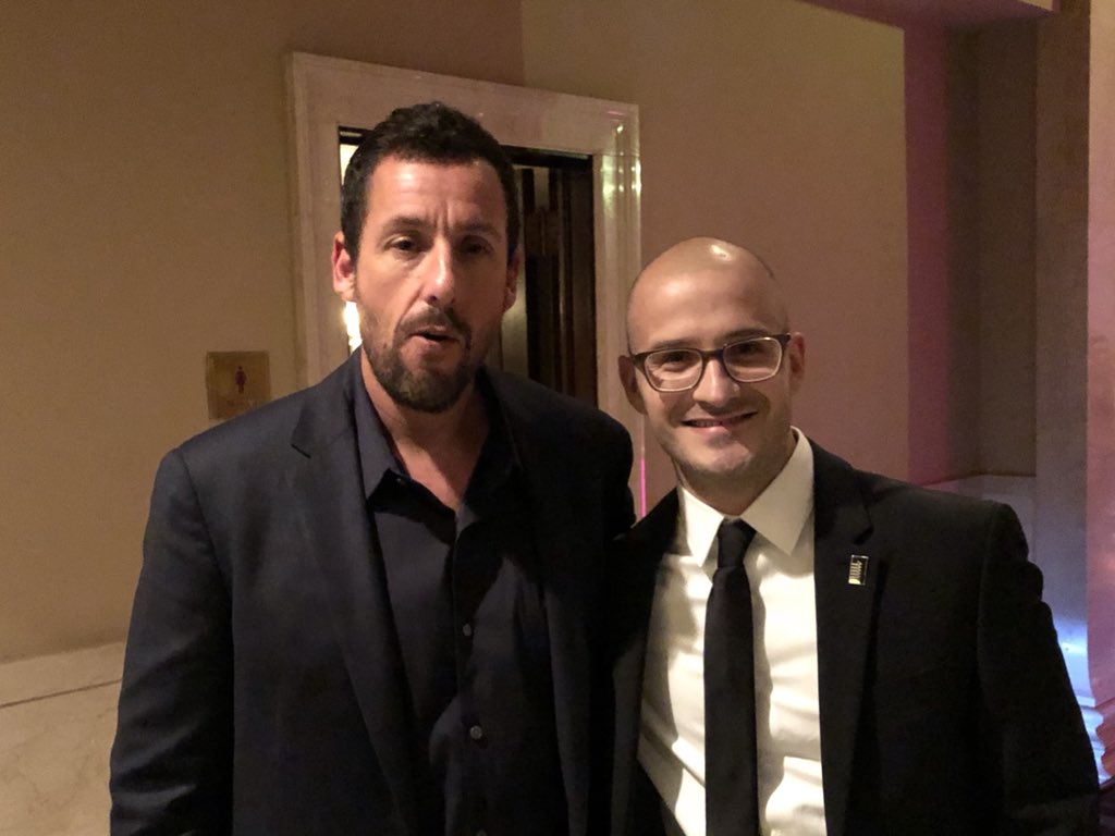 dannotjohn's tweet photo. .@AdamSandler was really excited to take this photo with me. #webbys https://t.co/aGOGscGXT7