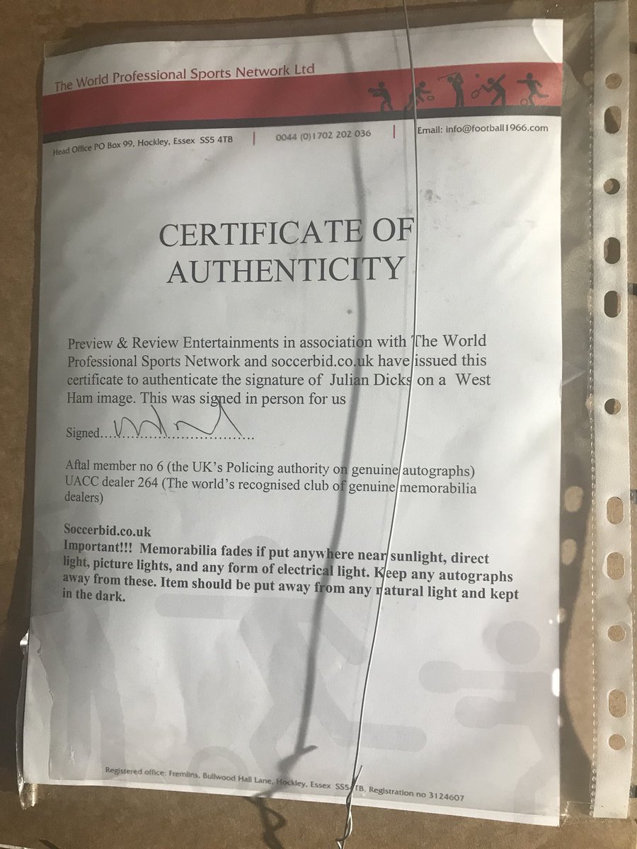 London_P_Cycle's tweet photo. Julian ‘The Terminator’ Dicks signed framed photo. Including certificate of authentication

Head over to my Facebook page (Charlie Bruce) to make a bid

Read our story, link in bio

#westham
#irons
#hammers
@prostatecanceruk 
@WestHamUtd 
@WestHamWaycouk 
@ExWHUemployee https://t.co/7LUH8P1U4q