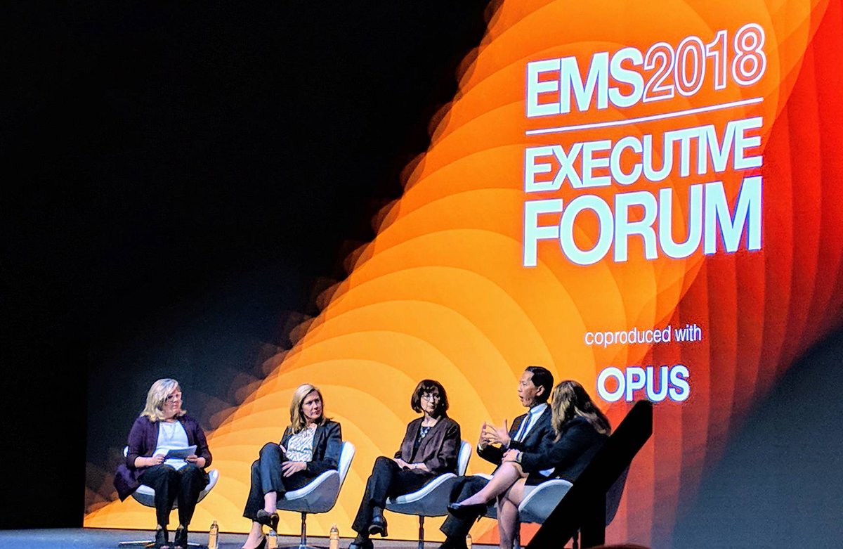 OpusAgency's tweet photo. "It used to be 'if you build it, they will come,' now it's 'if you build it *with* them, they will come.'" - @pfizer's Laine Mann on a customer-focused approach to events. #ExecForumEMS #EMS2018 #EventProfs https://t.co/uVNsaU35dT