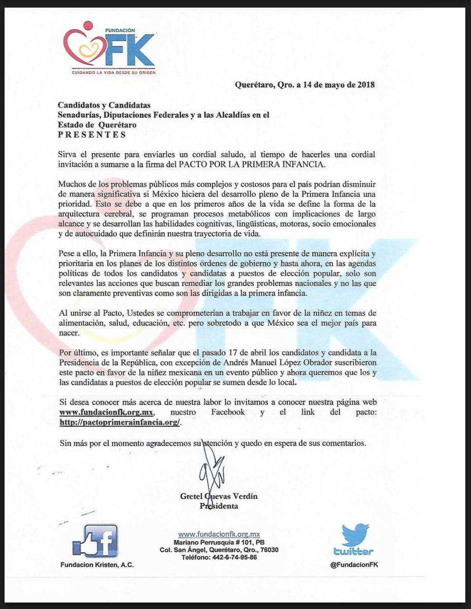 FundacionFk's tweet photo. Estamos buscando a l@s candidat@s a puestos de elección popular para hablar del #PactoPrimeraInfancia @PlazaDeArmasQro @DiarioQro @am_queretaro @ReporteQro @inqro1 @ElUniversal @uao33 https://t.co/uCTQfGQrUV