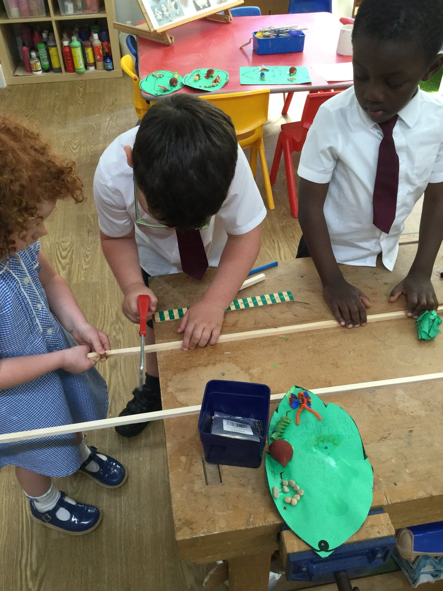 TranbyYear1's tweet photo. #DearFarm today we started to make our animal crates in the DT area. The children measured the wood before cutting it with the junior hacksaws. The children supported each other by holding the wood steady to prevent slippage. https://t.co/j9tmYhVslx