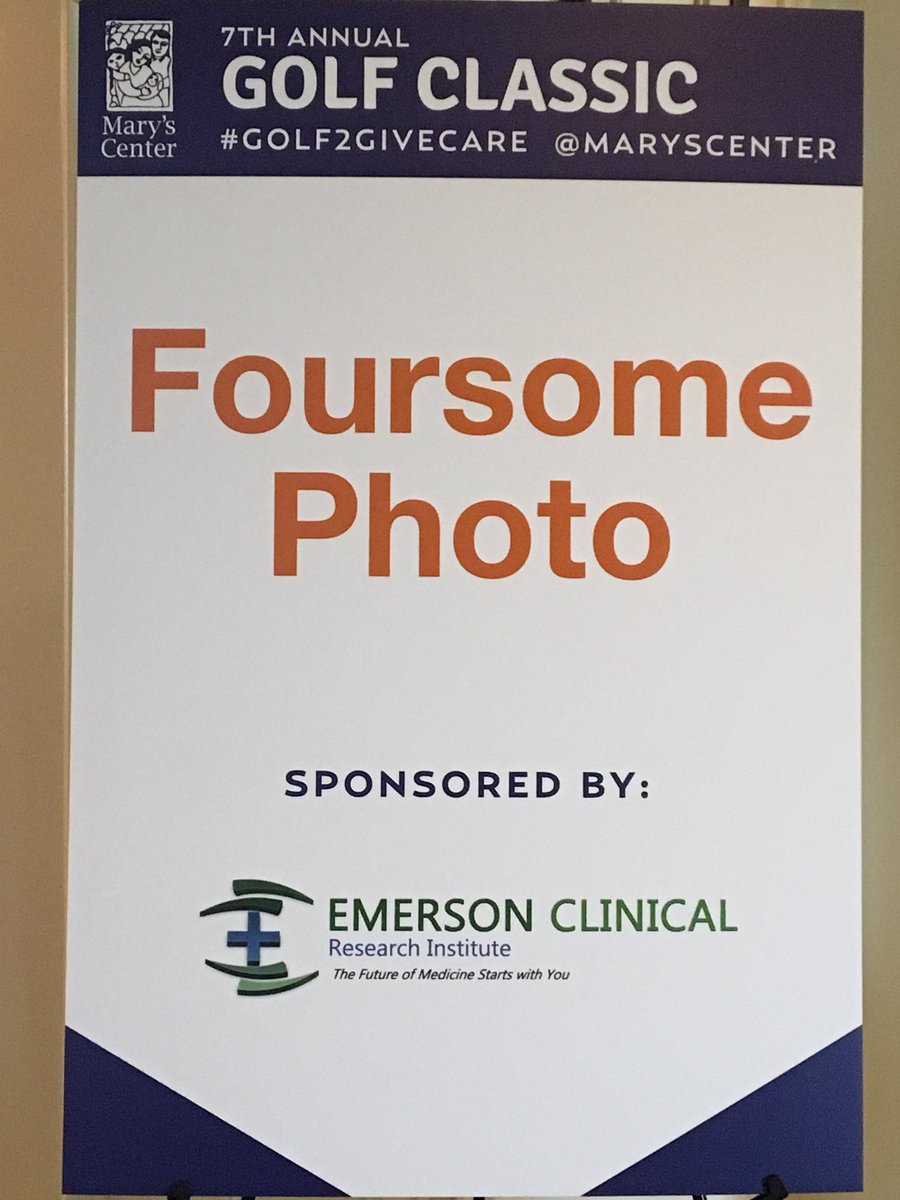 MarysCenter's tweet photo. Today was a memorable day of great #golf2givecare at the Mary’s Center Golf Classic and our foursomes are taking home a beautiful souvenir thanks to @emersonclinical. https://t.co/V9uupNixmN