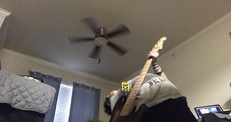 Killjjoy's tweet image. some crappy action shots !!!

—

also random shoutout to @FrankIero for being my inspiration even though i don’t even play guitar 😂 still my inspiration to perform the way i do! (also wearing your merch)