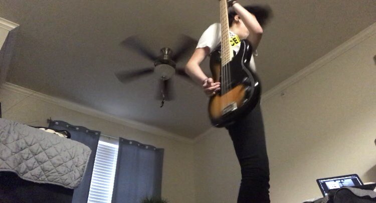 Killjjoy's tweet image. some crappy action shots !!!

—

also random shoutout to @FrankIero for being my inspiration even though i don’t even play guitar 😂 still my inspiration to perform the way i do! (also wearing your merch)