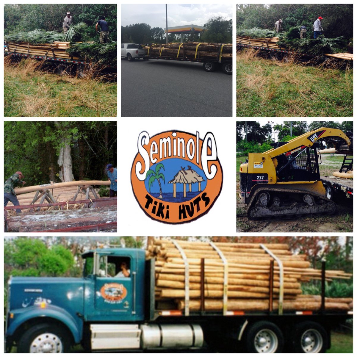 Seminoletikihut's tweet photo. This #ManicMonaday the boys at #SeminoleTikiHuts are #nonstop again. Out in the Everglades getting handpicked sable palms and cypress wood to hand peel and create beautiful custom #tikihuts for your #backyardoasis. https://t.co/GdKAnAIH3p