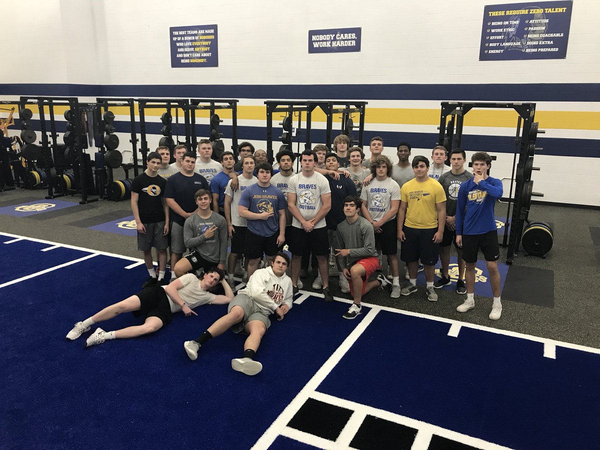 solishsfbcoach's tweet photo. So proud of these @OHSBravesFB players!!! True TEAMWORK put our weightroom back together!! One of the finest weightrooms you will find in high school!! Thanks again to @OHSathletics @OHSBravesFB @SPECAthletic @RegupolAmerica #backtowork https://t.co/bcCgH8cJ8Q