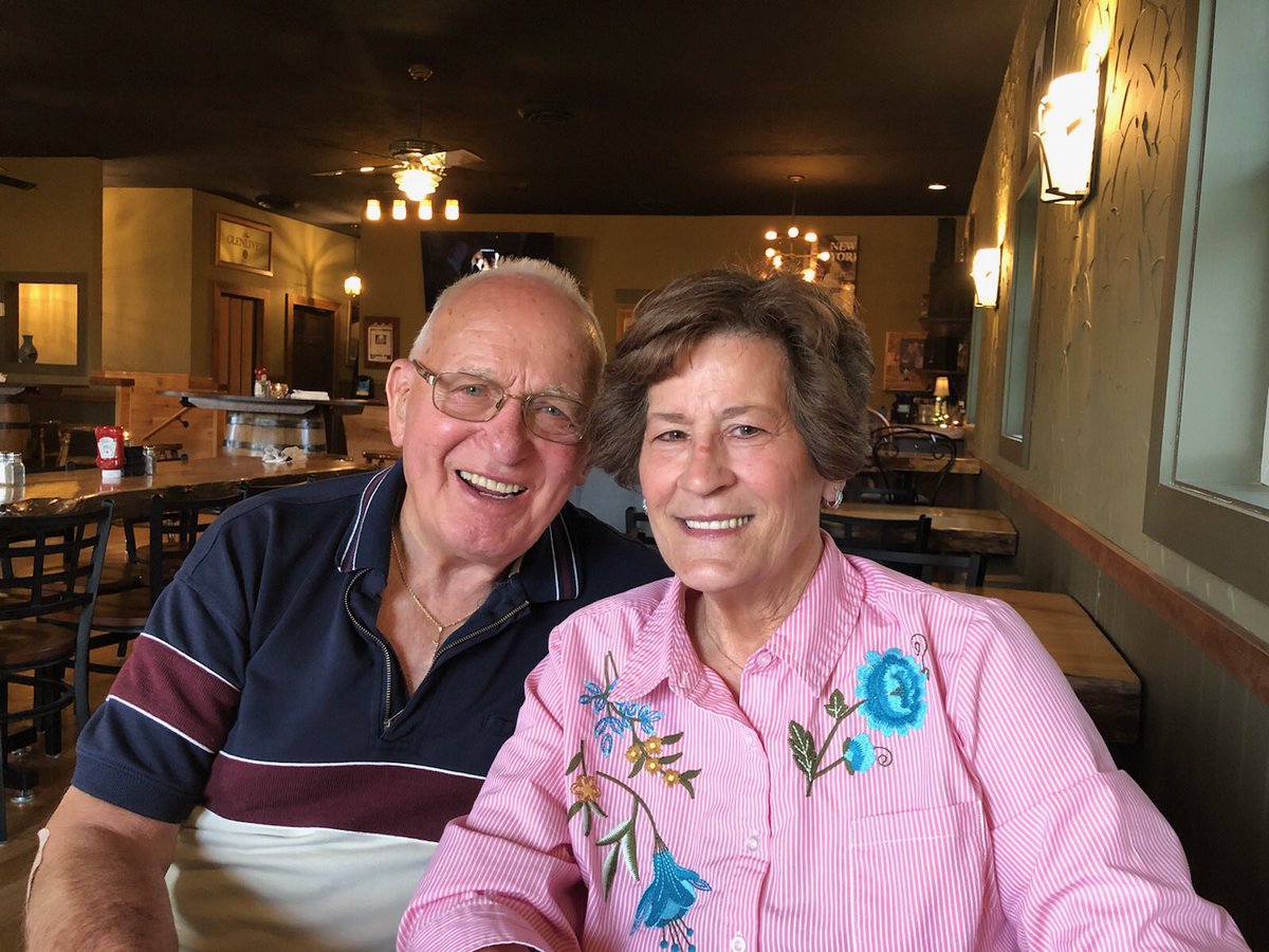 morganburbank's tweet photo. my grandfather is such a PLAYER. he moved home a month ago and already has a girlfriend who’s 17 years younger than him!! (but look how cute they are) https://t.co/JusGrswDK3
