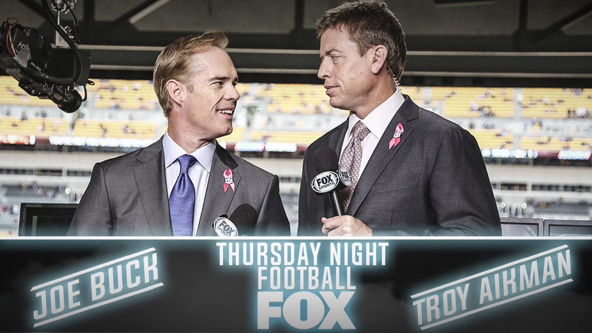 NFLonFOX's tweet photo. Joe Buck and Troy Aikman will be on the call for Thursday Night Football this fall on FOX.

Football season can't get here soon enough.

https://t.co/h4tWbpCZtT https://t.co/CxsoF9R80C