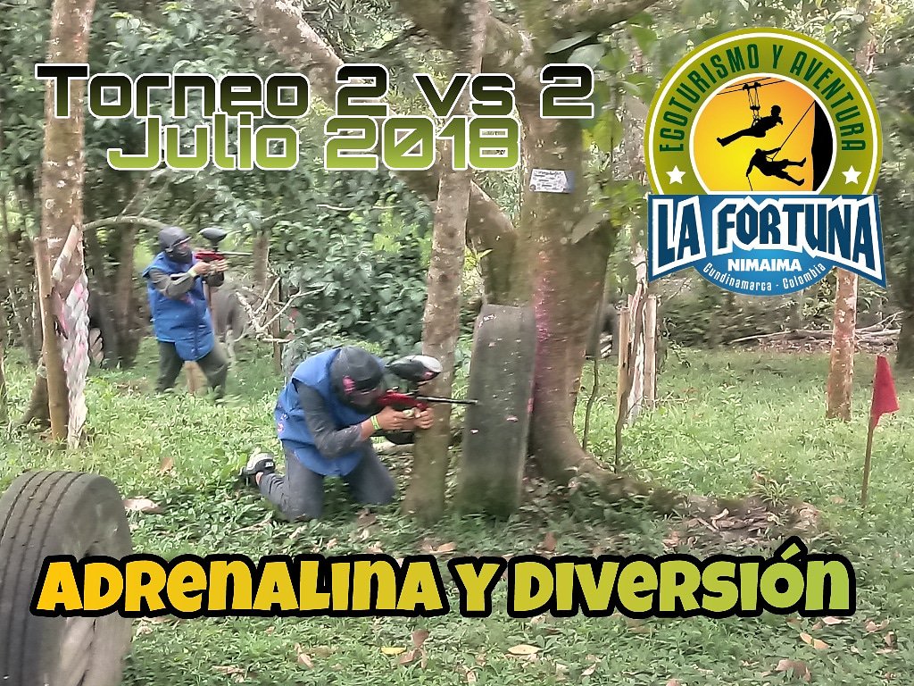 FortunaExtrema's tweet photo. Torneo 2 vs 2. Julio/2018 arma tu equipo y preparate para ganar #lafortunaecoturismoyaventura #paintballbogota #paintballislife #dailypaintball #yoestoyconlaguiacundinamarca #ecoturismo #adrenalina  #cundinamarcabogota #turismocundinamarca #turismobogota  #segurotevaencantar https://t.co/1dEFKaubaT