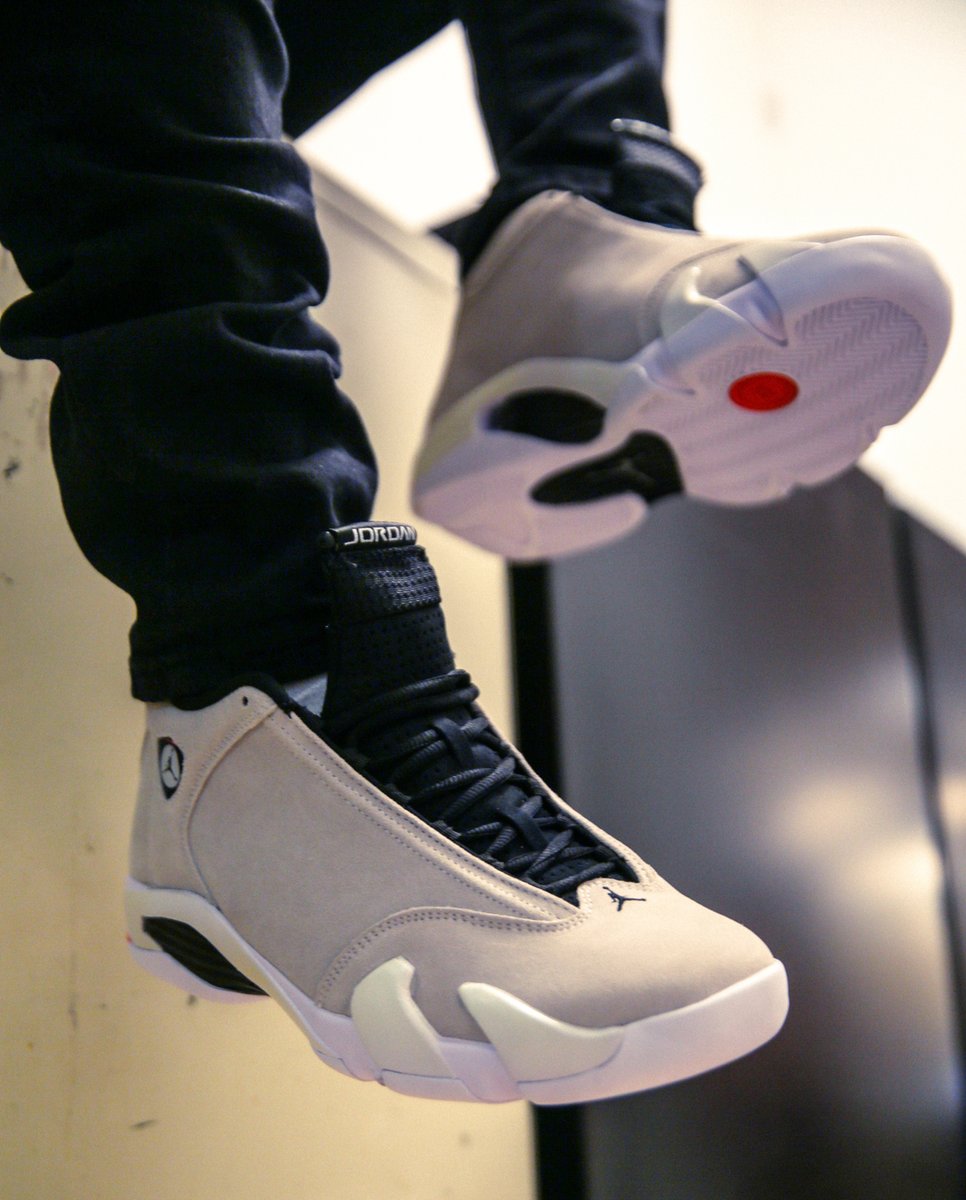 jordan 14 desert sand on feet