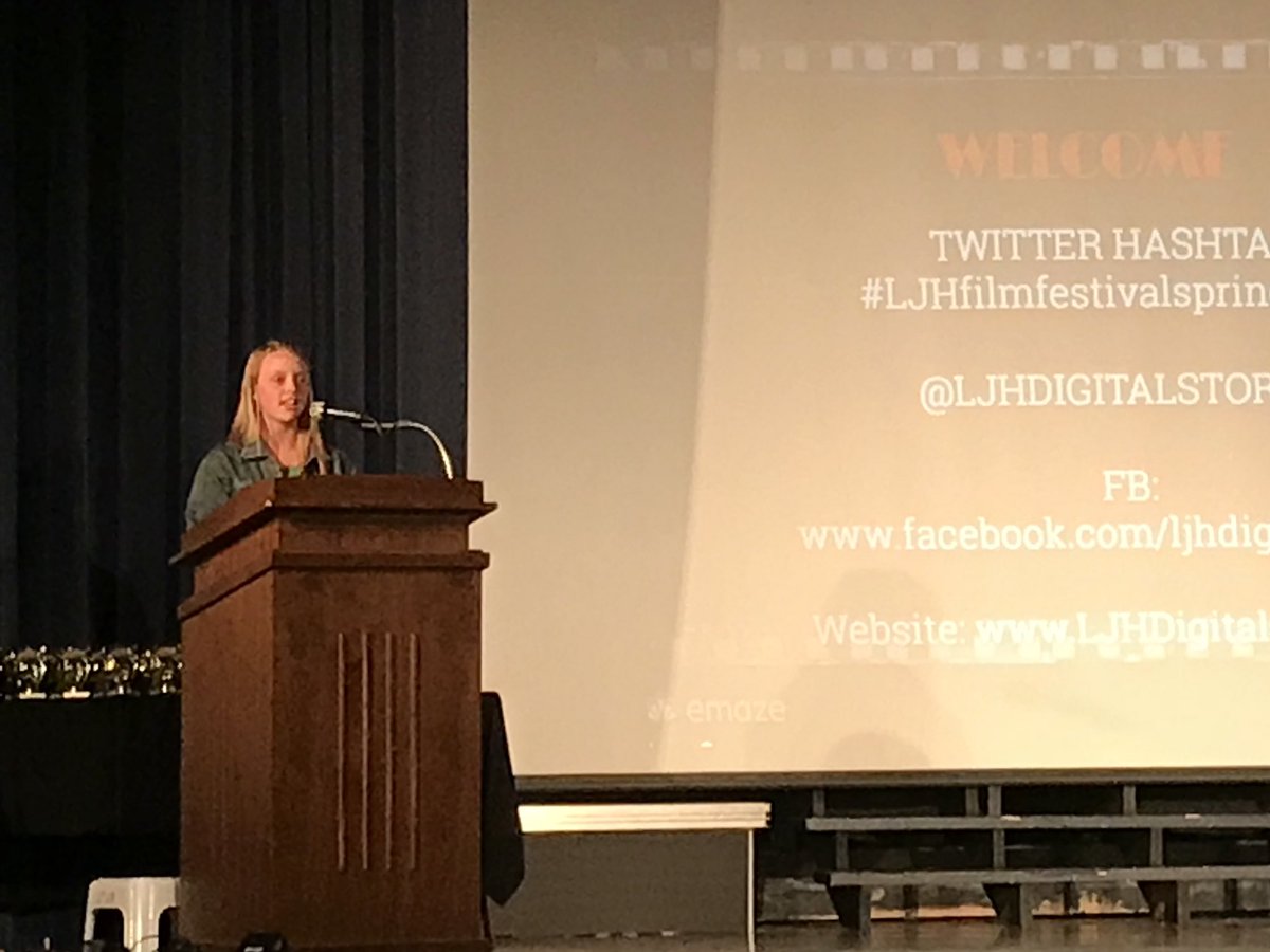 ReidGault's tweet photo. Totally student written and produced short films @TEAMLJHS Spring Film Festival. #ljhfilmfestivalspring2018 @LJHDigitalstorm https://t.co/qqnmd40afS