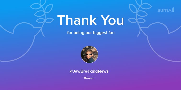 Our biggest fans this week: @JawBreakingNews. Thank you! via sumall.com/thankyou?utm_s…