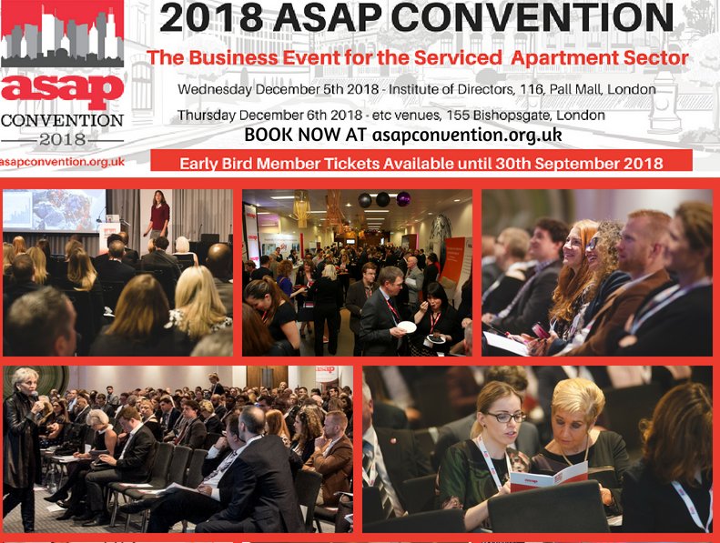 ASAPThe's tweet photo. 2018 #ASAP Serviced Apartment Convention expands to 2 day event, as delegate booking opens - https://t.co/IKx89YnsVd #Networking #ServicedApartmentConvention https://t.co/EGShYg828t