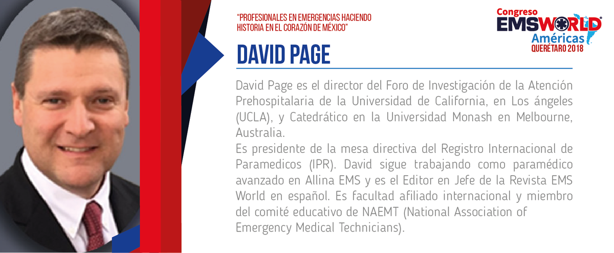 EMSWorld2's tweet photo. En EMSWorld Americas Queretaro 2018, contaremos con la presencia de David Page. 
No te pierdas esta gran ponencia.  ¡Inscribite, ya!
Regístrate en línea ahora: https://t.co/GDaokI394f
#EMSWorldAmericas #EMSQueretaro2018  #MedicinaDeEmergencias https://t.co/a1s60bpRpC