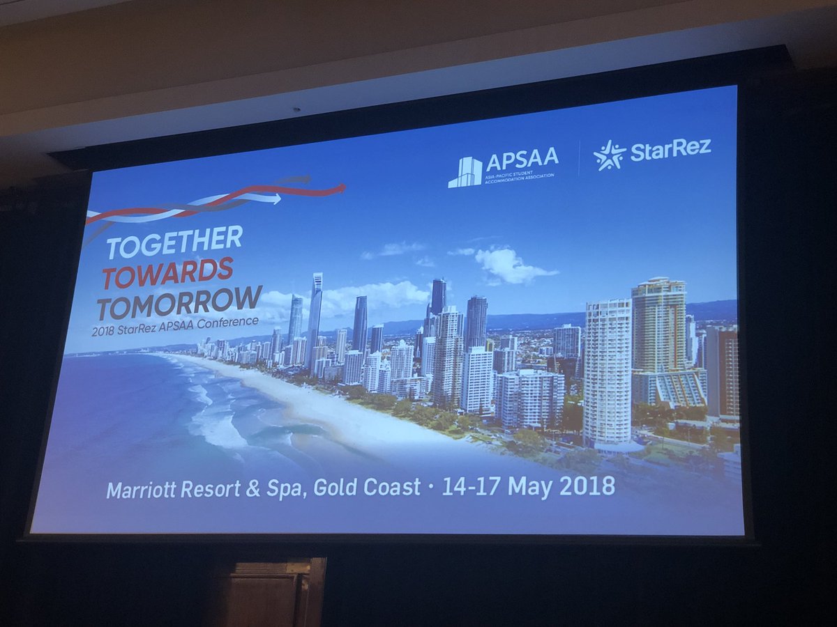 shannwilloughby's tweet photo. Looking forward to delivering the preliminary speech at the #apsaa conference to talk #student accommodation @MarriottSurfers and taking part tomorrow with @schneidermr from @UrbisAustralia for an update on our report findings #studygoldcoast https://t.co/ou22TbYCdE