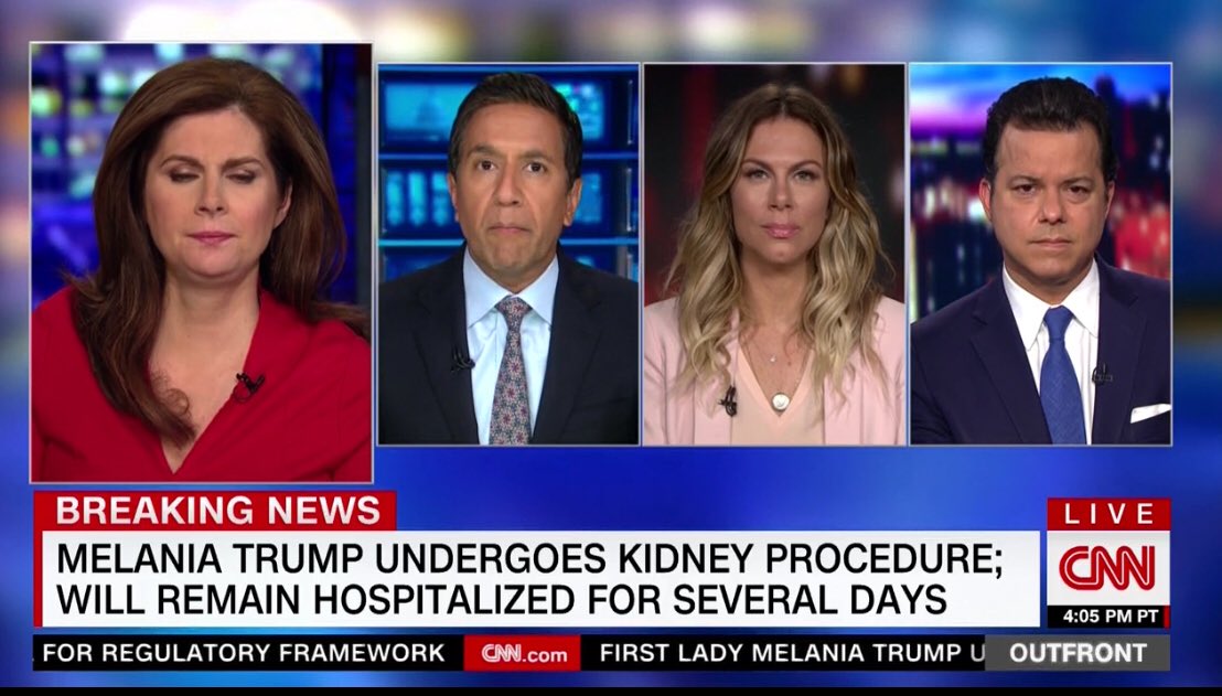 First Lady Melania Trump hospitalized after embolization of a bening kidney mass as CNN medical team is stumped- 'cyst' they ask?
It's presumably an Angiomyolipoma. Time for an interventional Radiologist as commentator. <a href="/SIRspecialists/">Society of Interventional Radiology</a> #MelaniaTrump #CNN