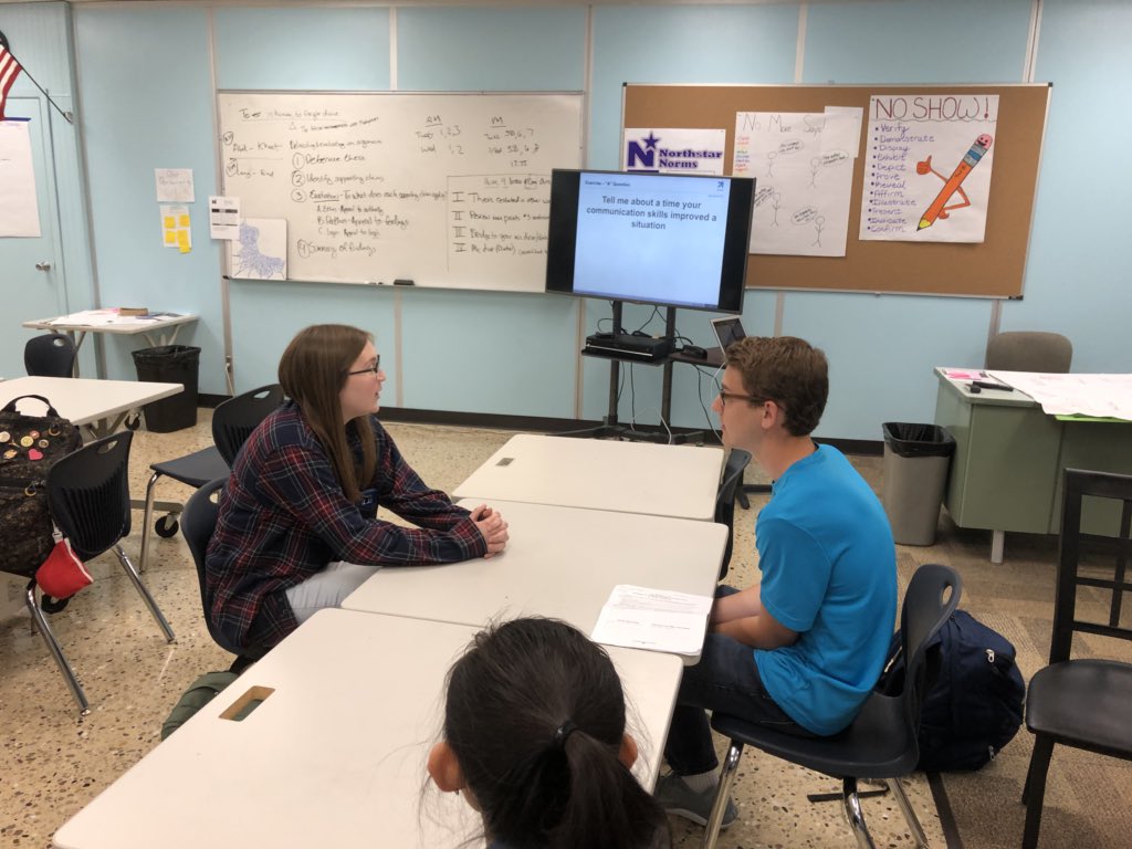 GretaVoit's tweet photo. Great guest speaker from SPX...Chris Schmitz, HR Manager...speaking to the @North_INSPIRE juniors about tips and tricks for effective job interviewing and resumes! #CommunityConnections #RealWorldApplication https://t.co/VL0KR8EowI