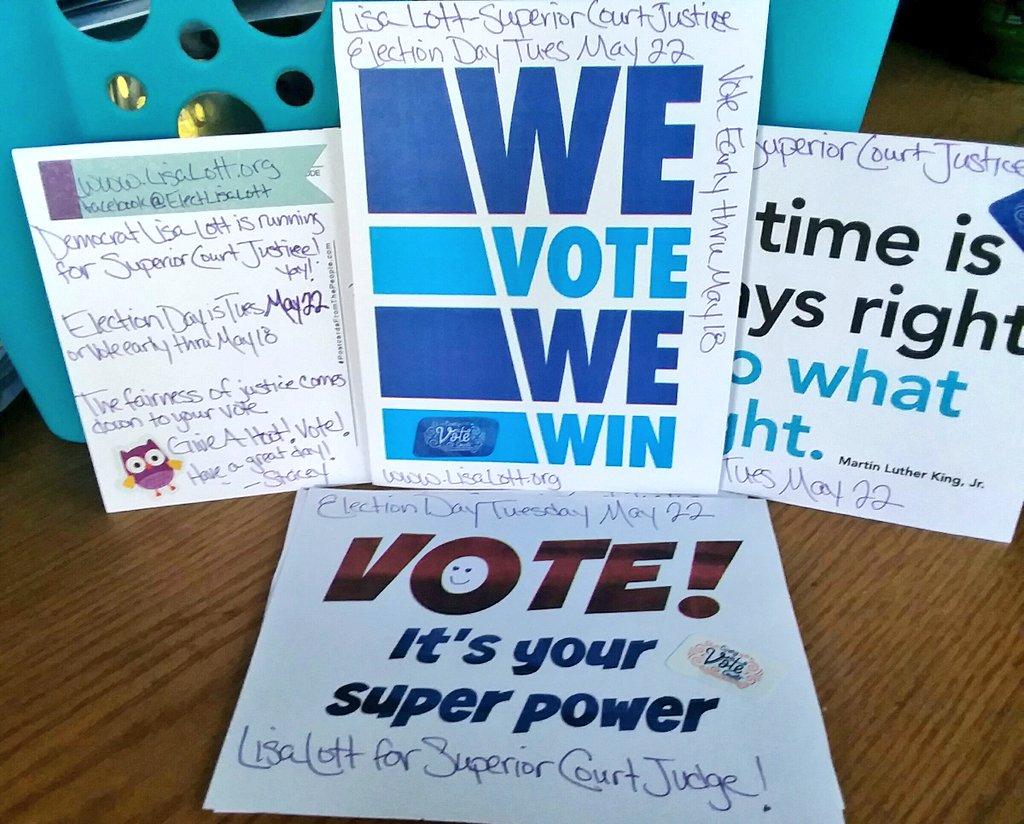 txdemforever's tweet photo. Got 10 ready to mail! 
#PostCardsToVoters #GOTV #LisaLott #YoloStrong #BlueWave2018 https://t.co/w83PJp0KDq