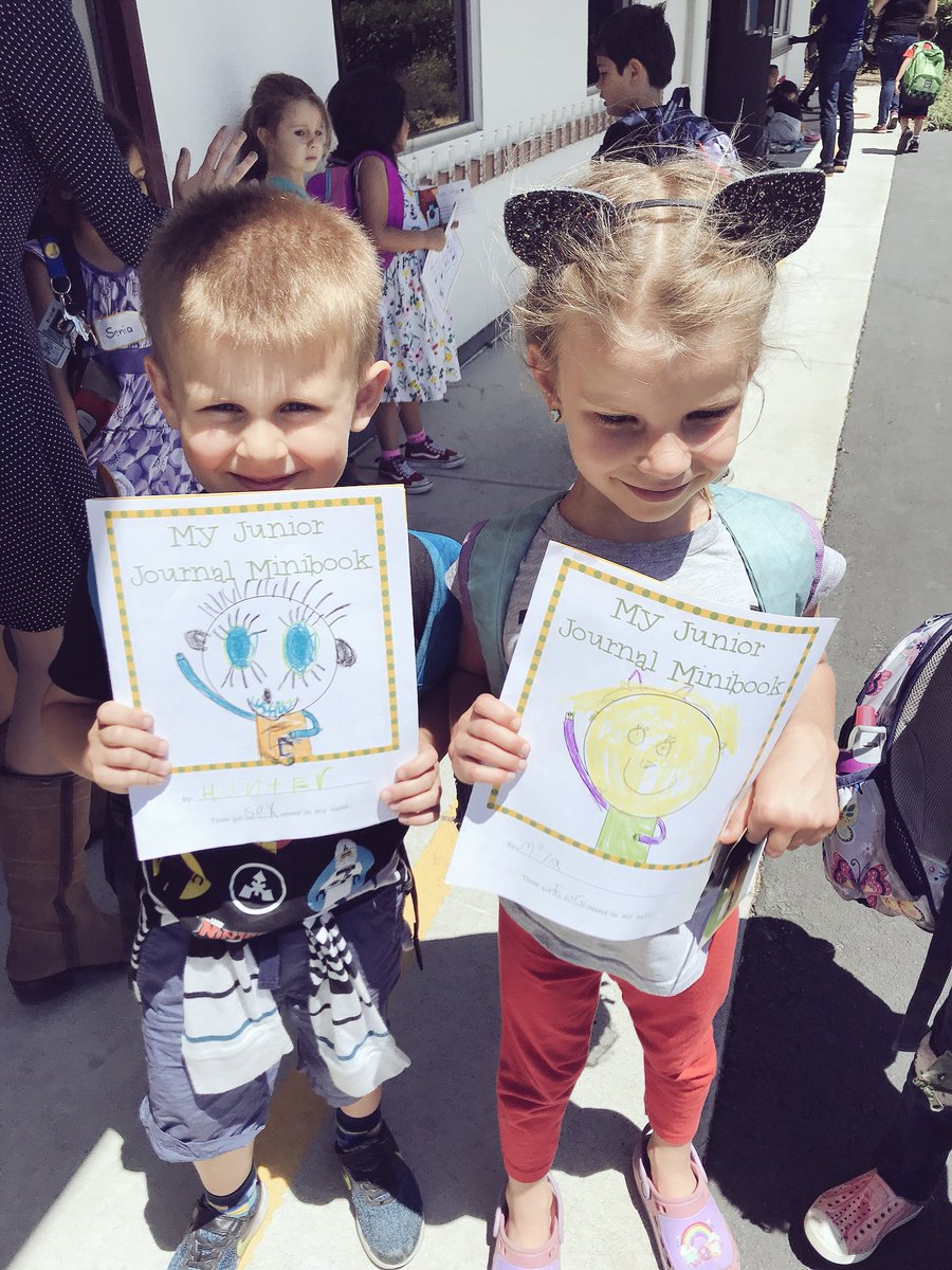 HolbrookMDUSD's tweet photo. Our TKs showing their JA workbook after a productive day with Junior Achievement sessions and @andeavor volunteers #WeAreHolbrook @beatriz_rac https://t.co/oYptyJYNBz