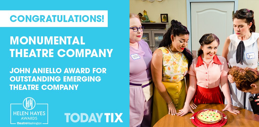 theatreWash's tweet photo. John Aniello Award for Outstanding Emerging Theatre Company: @monumentaldc! #HelenHayesAwards #HHA18 https://t.co/zQxHihodWv