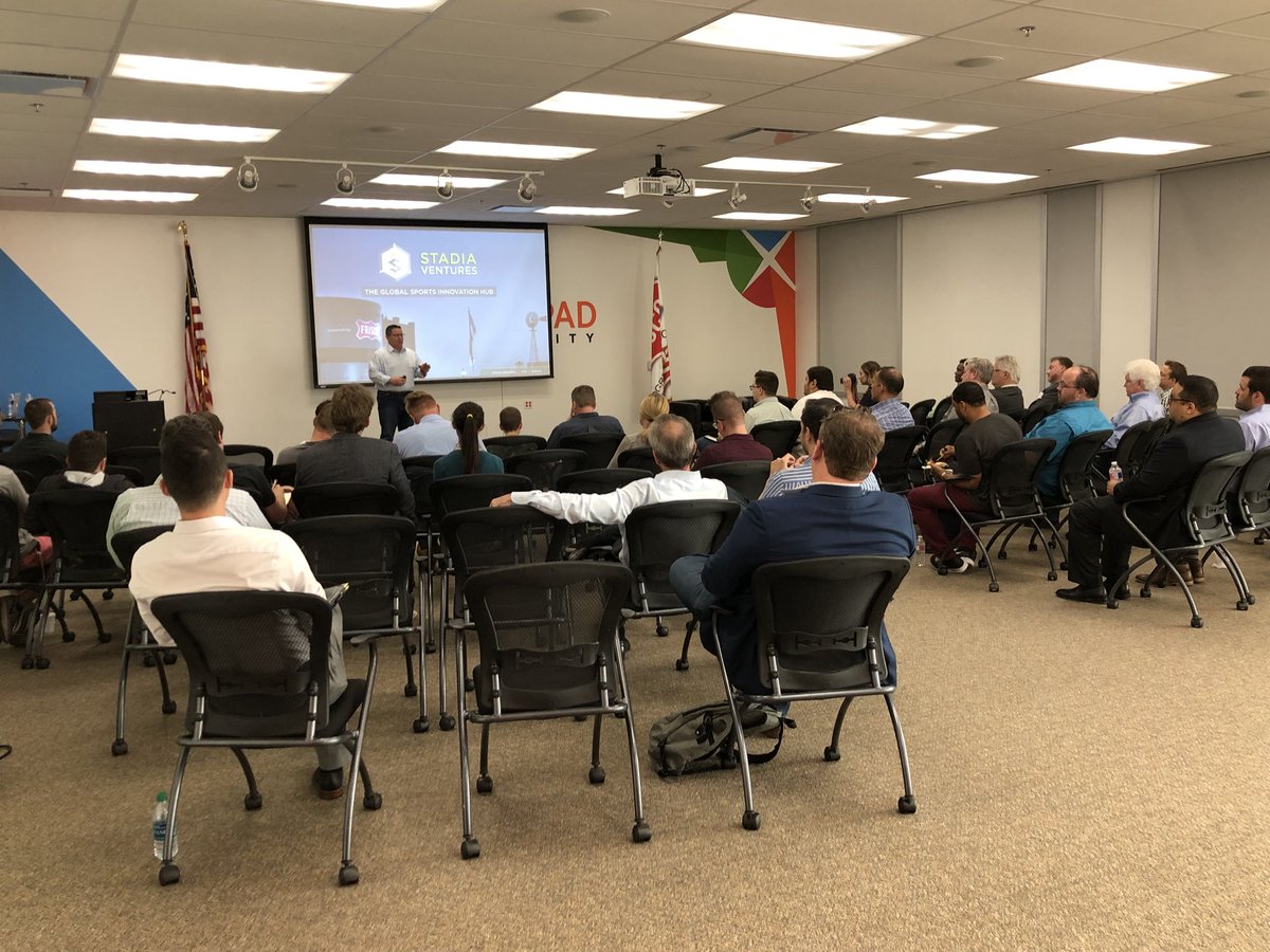 JasonBWLake's tweet photo. At @launchpadcity for a presentation about a new #esports accelerator in @CityOfFriscoTx.

@JacobNWolf in the front row.  The Wolf misses nothing! https://t.co/sVxZ0YAP0U