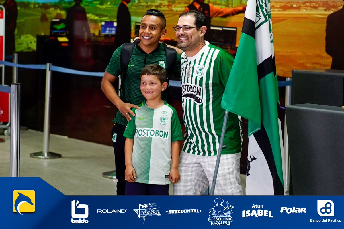 DelfinSC's tweet photo. ¡BIENVENIDOS! 🤝 
Nuestro hermanos colombianos de @nacionaloficial ya se encuentran en Manta. Les deseamos una excelente estadía. ¡Nos vemos mañana! #ElOrgulloDeManabí https://t.co/F1K9a2WRhz