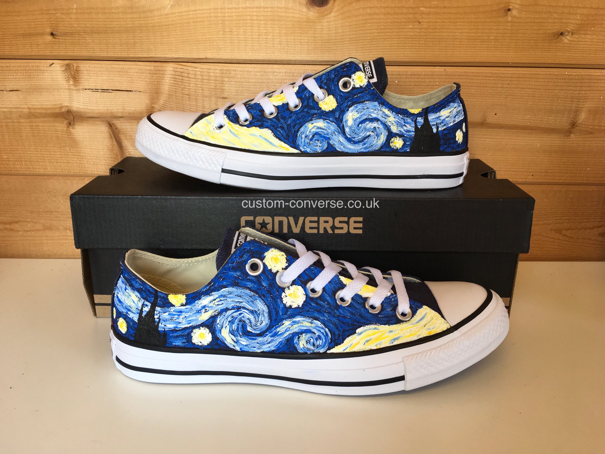 Custom Converse on X: Starry Night Low Tops are always difficult to send  off. Wish I could keep every pair!! 💙  / X