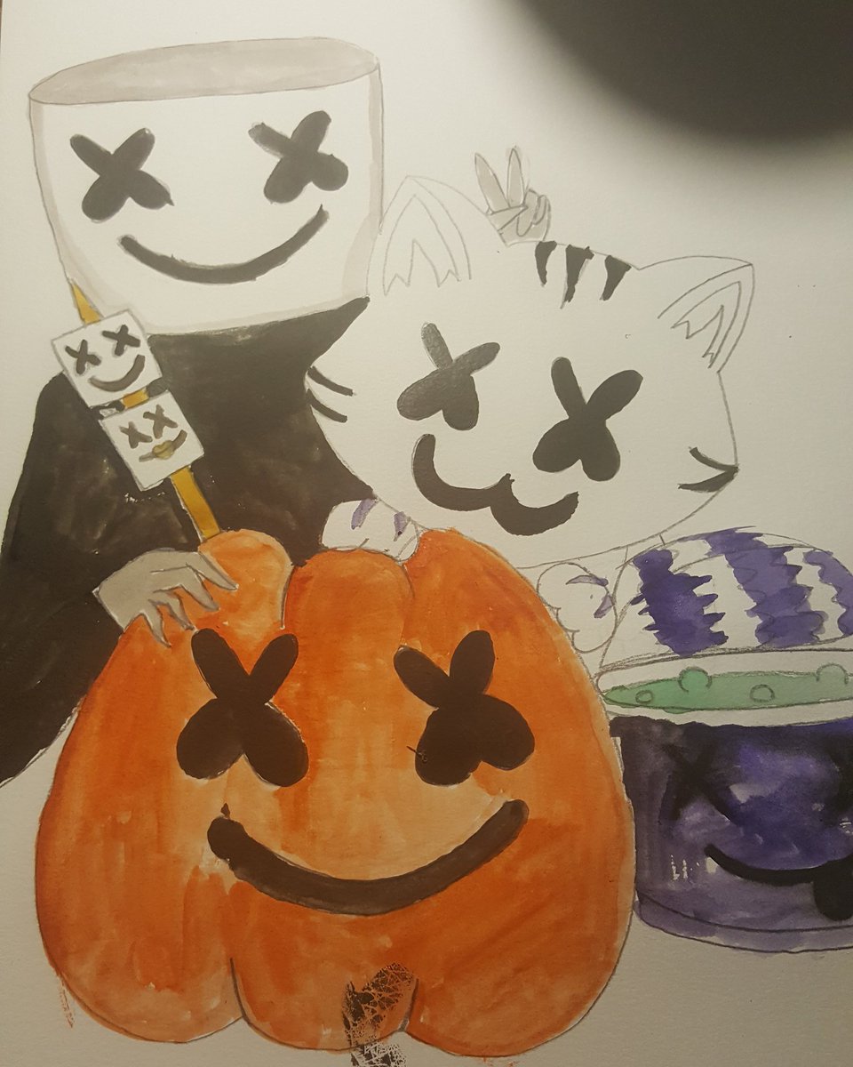 FLOWERBOMB_GAME's tweet photo. #mellogang #marshmello #marshmelloart It not Halloween but aye @marshmellomusic https://t.co/rvRt6FMLCr