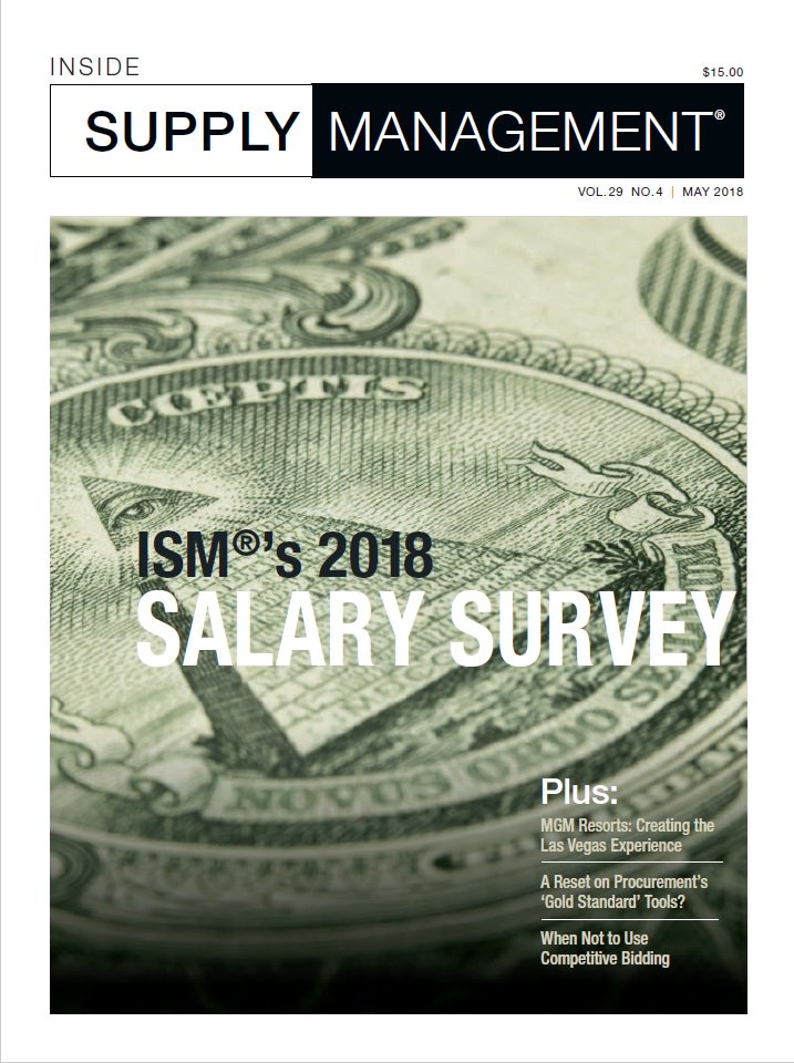 ISM®'s 2018 Salary Survey, how <a href="/MGMResortsIntl/">MGM Resorts</a> creates the Las Vegas experience, rethinking #procurement's "gold standard" tools, and more in the May issue of <a href="/ISM_Magazine/">ISM Magazine</a>: bit.ly/2AVge3X @ISM