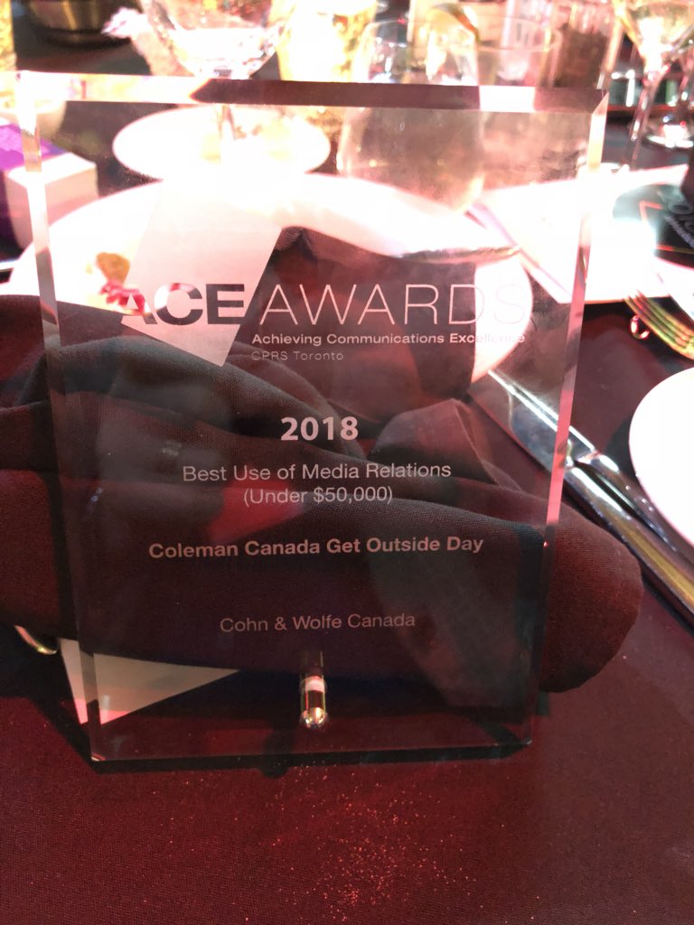 <a href="/newell_brands/">Newell Brands</a>: Sweet child o mine—<a href="/ColemanCanada/">Coleman Canada</a> wins with @cohnwolfecanada  #CPRSACE #PublicRelations
