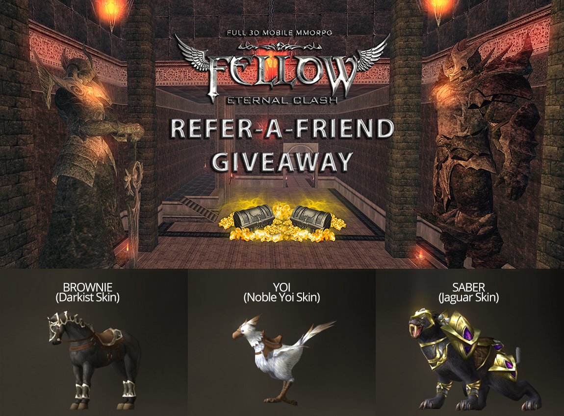 FellowMMORPG's tweet photo. #RT: #MMO #RPGs are more fun when you're playing with a friend! Invite your friends to come play @FellowMMORPG and enter our #giveaway for a chance to win premium in-game currency and a mount!

Terms and conditions apply. See event for details: https://t.co/MDMf2Bqj3h https://t.co/xxDM34yAU9